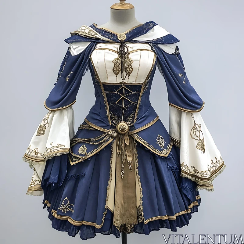 Elegant Historical Costume with Intricate Detailing AI Image