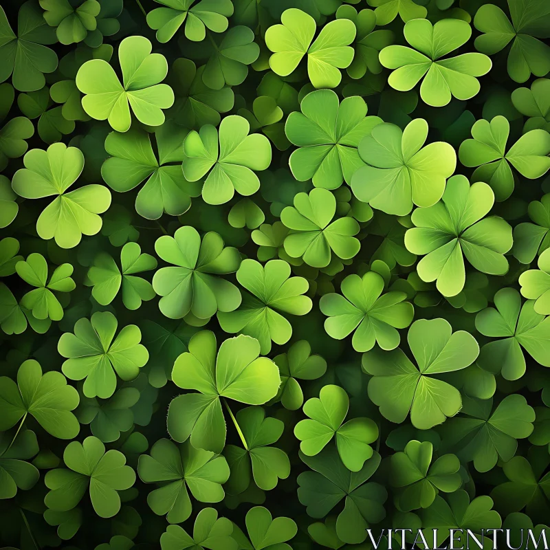 Abundant Clovers Greenery AI Image