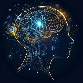 Head Outline with Brain Connections