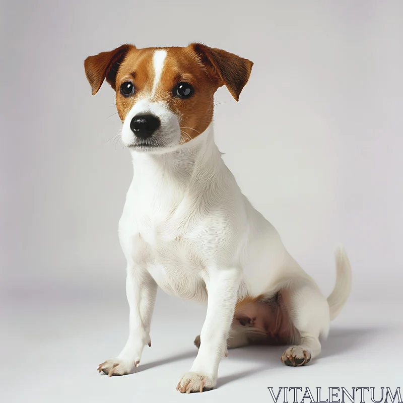 Charming Jack Russell Puppy Portrait AI Image