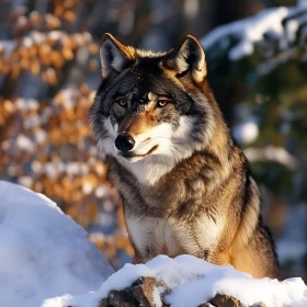 Snowy Wolf Portrait