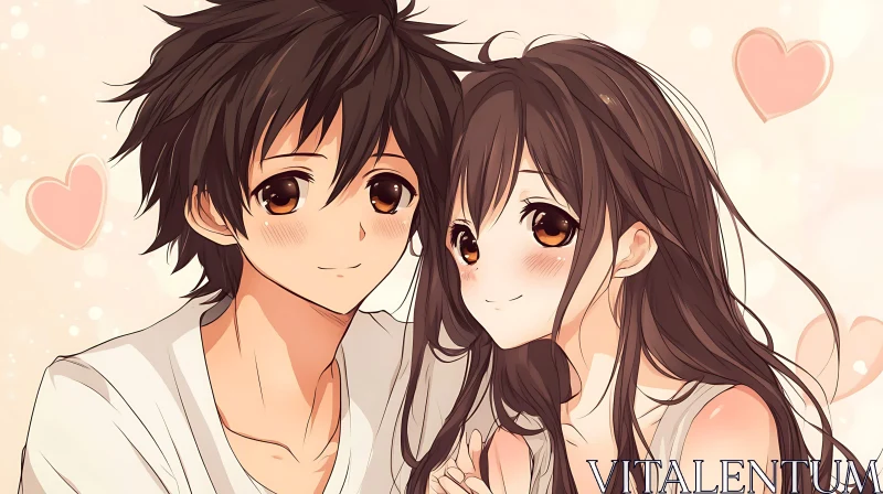 Anime Couple in Love AI Image