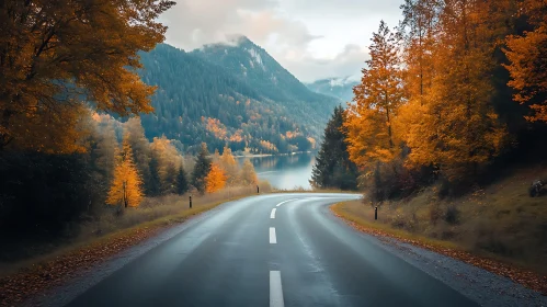 Scenic Autumn Drive in the Mountains