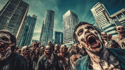 Zombie Horde in Urban Landscape