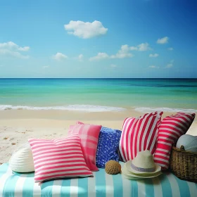 Coastal Relaxation with Pillows and Hat