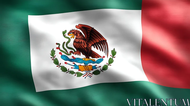 AI ART Mexican Flag with Eagle Symbol