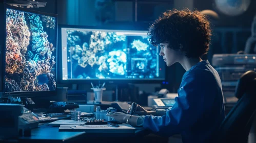 Person Working on Computer