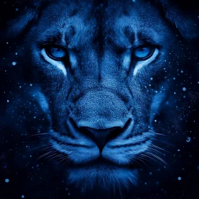 Lion in Blue Hues