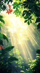 Sunlight Through a Lush Forest Canopy