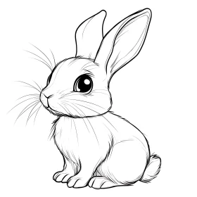 Elegant Line Art: A Bunny Portrait