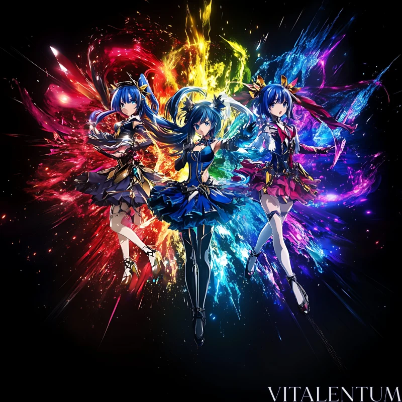 AI ART Colorful Anime Digital Artwork