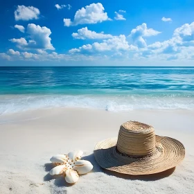 Seaside Still Life with Hat and Shell