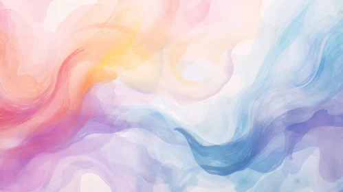 Abstract Watercolor Waves in Pastel Hues | Mystic Symbolism Art
