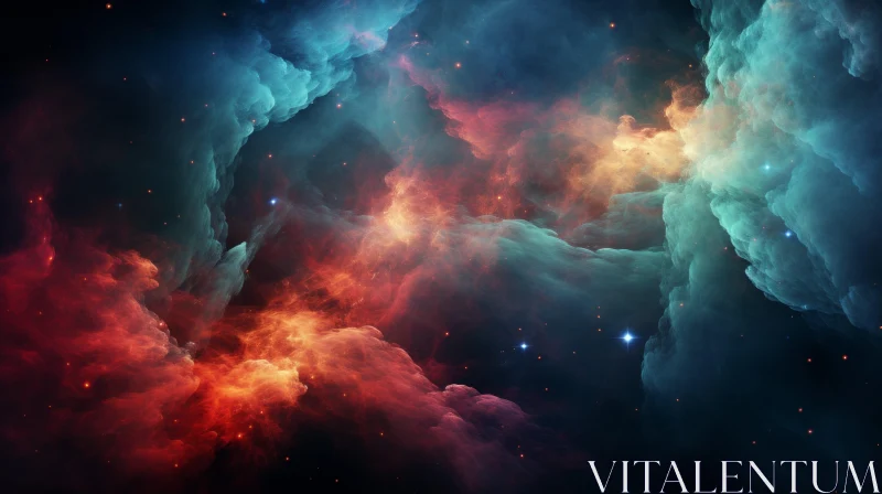 Ethereal Nebula: A Radiant Dance of Colors in Space AI Image