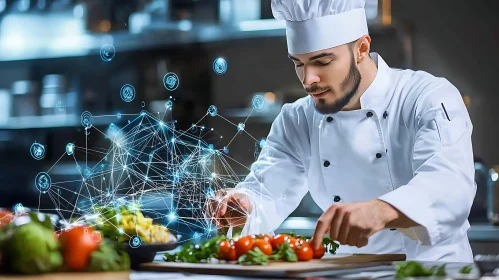 Modern Chef Preparing a Dish