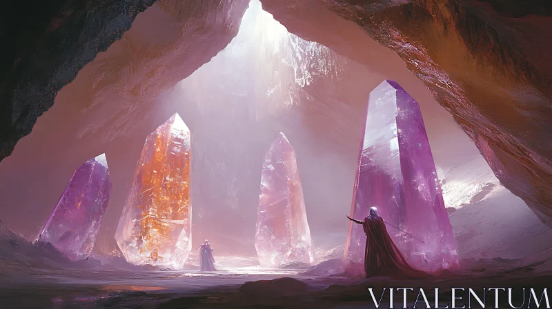 Enchanted Crystal Cave Illustration AI Image