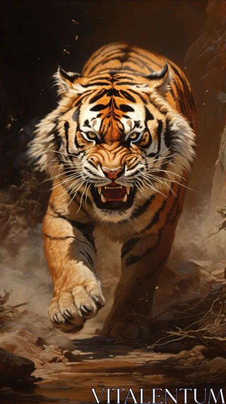 Tiger on the Prowl AI Image