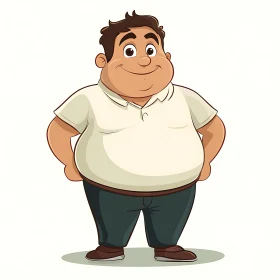 Smiling Man Cartoon Character Design