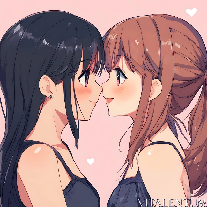 Tender Anime Love AI Image