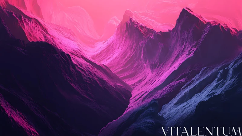 Colorful Mountain Peaks Landscape AI Image