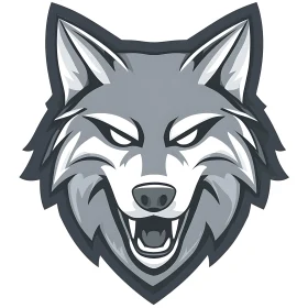 Stylized Wolf Portrait Illustration