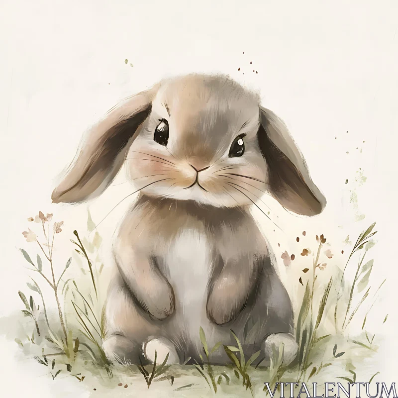 AI ART Pastel Bunny Illustration