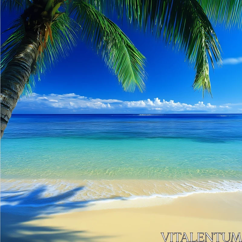 AI ART Idyllic Beach Scene with Azure Waters