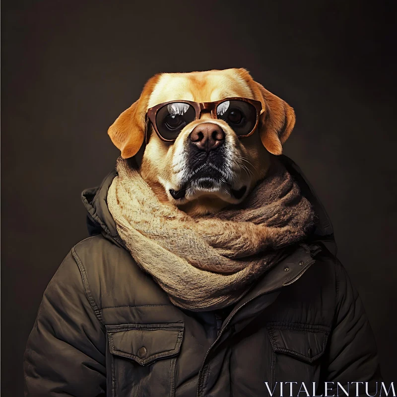 Dog Fashion Portrait AI Image