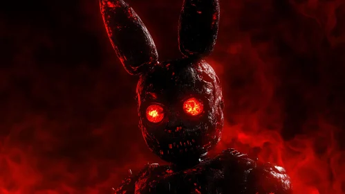 Infernal Rabbit Creature with Glowing Eyes