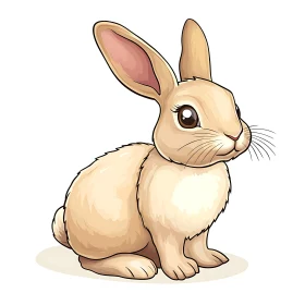 Beige Rabbit Cartoon Character