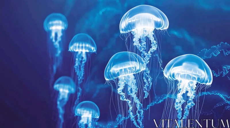 AI ART A Group of Jellyfish