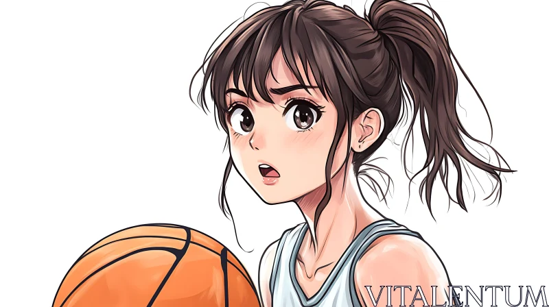 AI ART Sports-Themed Anime Girl Illustration