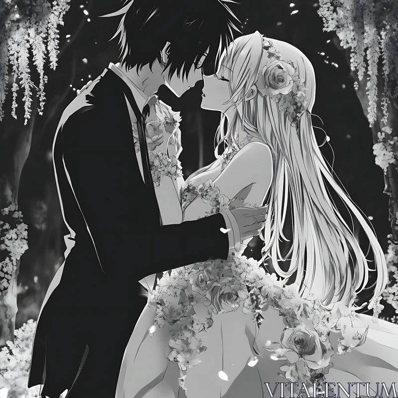 Anime Wedding Couple in Love AI Image