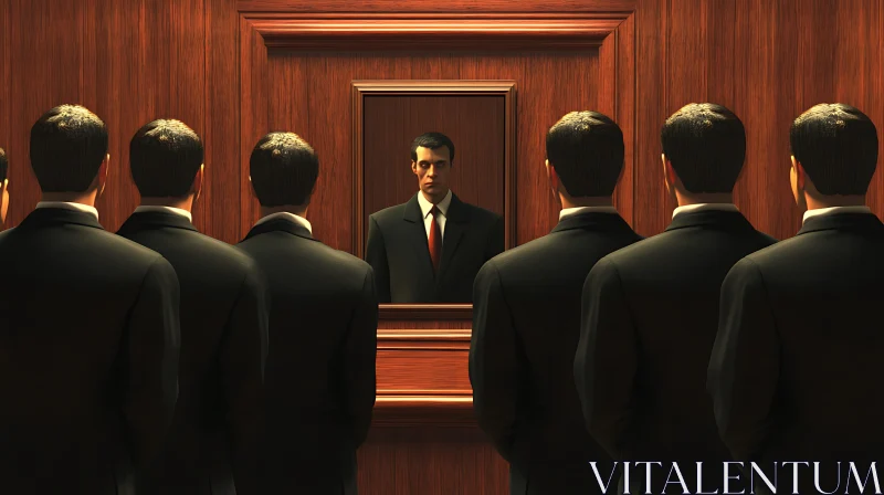 AI ART Men in Suits: Echoes of Conformity