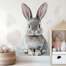Grey Bunny with Long Ears