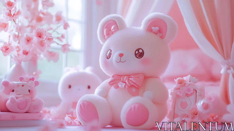 AI ART Delicate Pink Plushie Collection