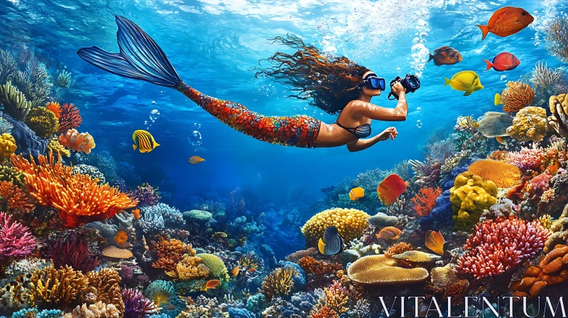 AI ART Underwater Mermaid Photographer