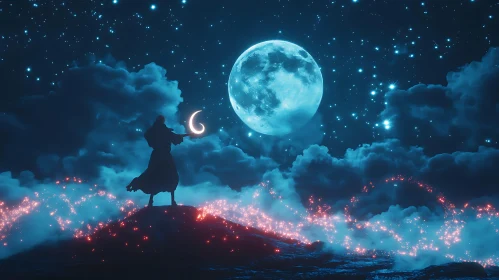 Silhouette Under Moonlight