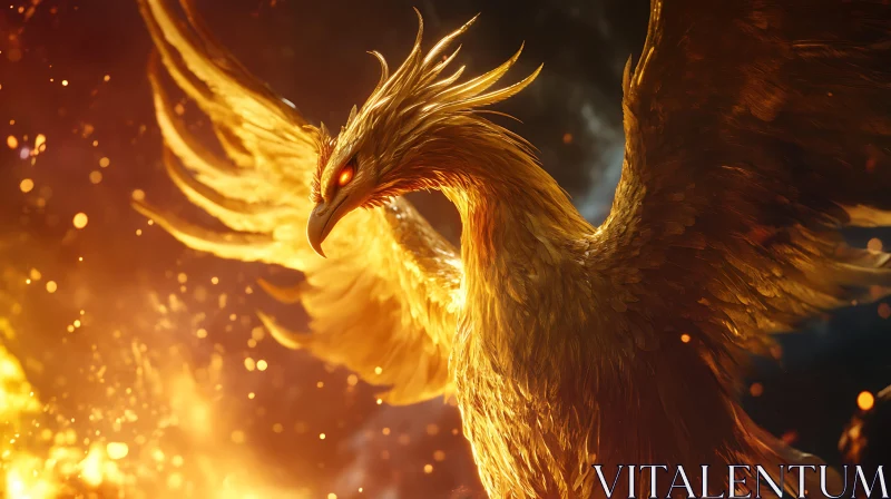 AI ART Fiery Phoenix: Symbol of Rebirth