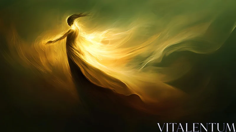 Figure in Light Abstract Painting AI Image