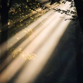 Rays of Light Through Forest Canopy