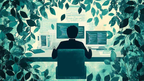 Coding in Nature's Embrace: A Tranquil Workspace