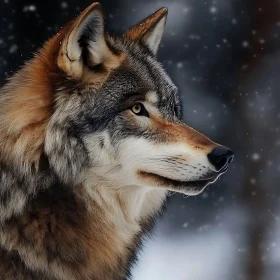 Winter Wolf Close-Up