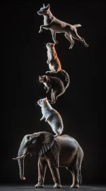 Whimsical Animal Balancing Act