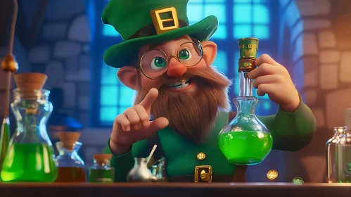 Enchanting Leprechaun Potion Creation Art