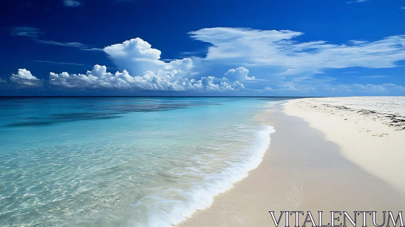 AI ART Seascape with White Sand and Blue Sky