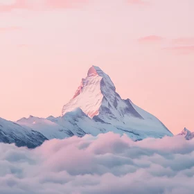 Pink Sky Mountain Cloudscape