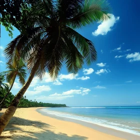 Seaside Bliss: Palm Trees and Azure Waters