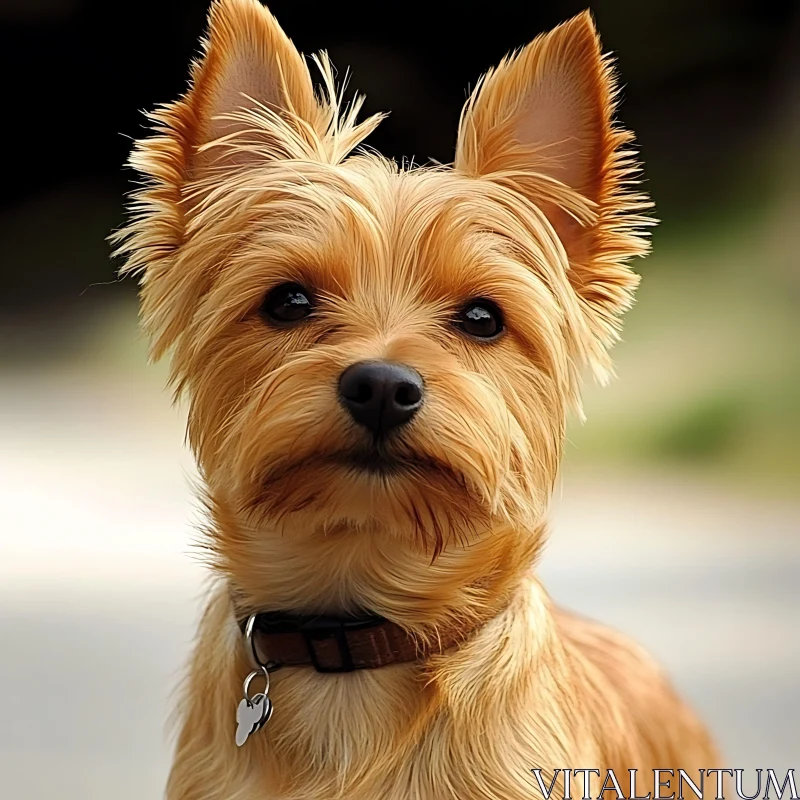 Adorable Yorkshire Terrier Puppy with Expressive Eyes AI Image