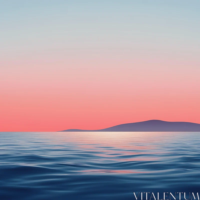 AI ART Calm Sea and Sky at Dusk